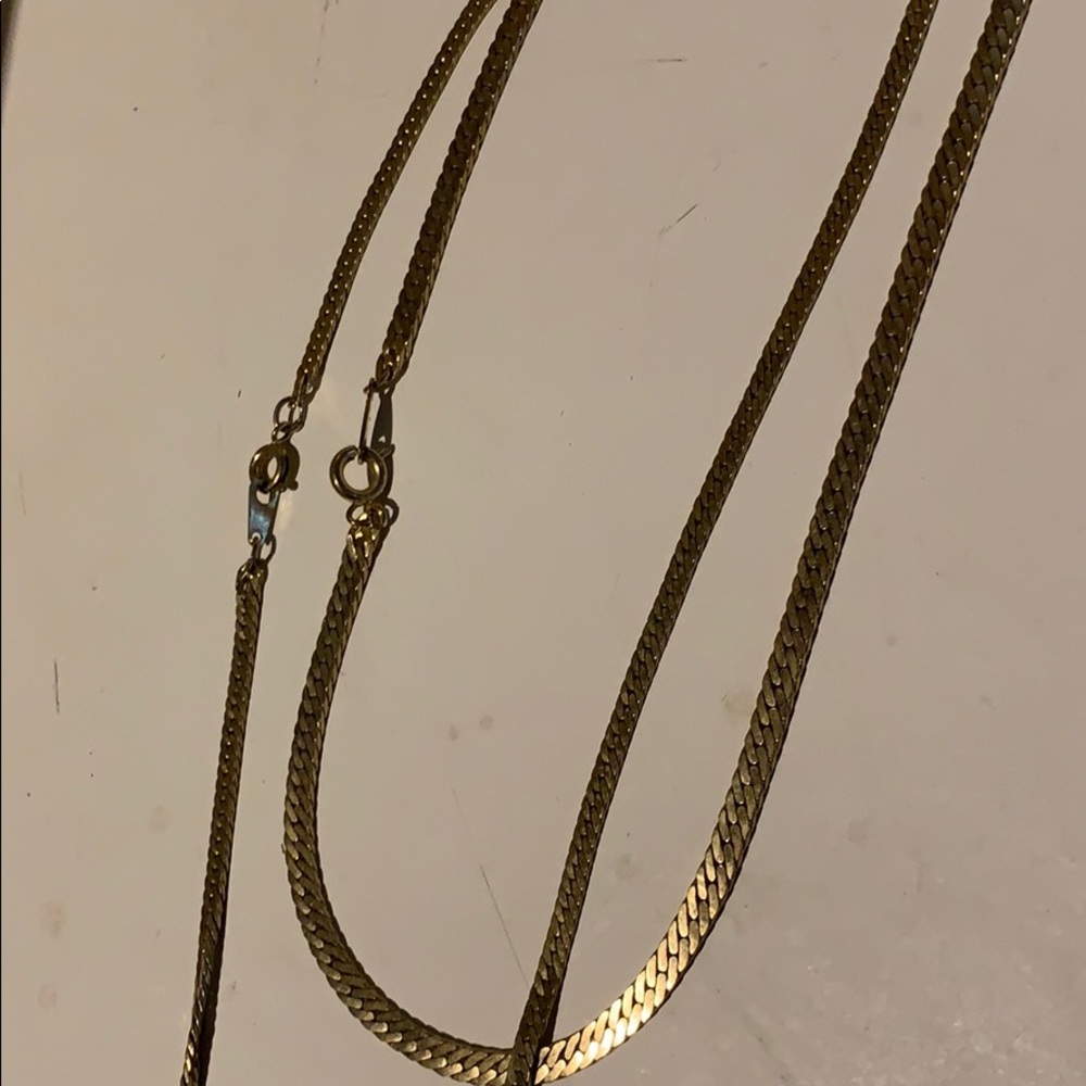 Set of 2 gold snake chains - Picture 1 of 2